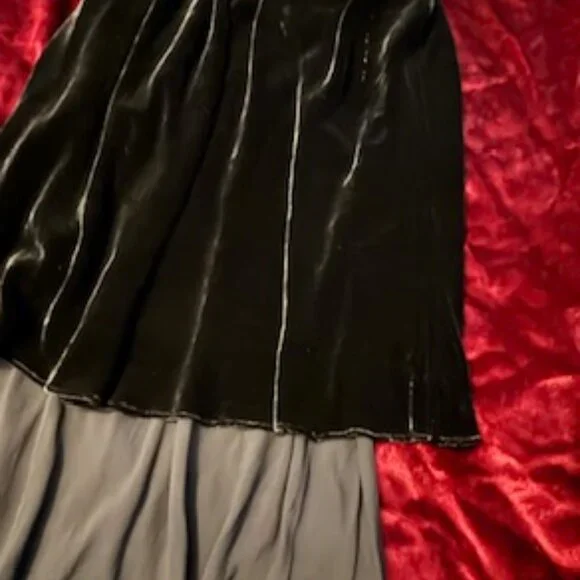 Long layered 2 tiered skirt and black corset Edwardian Ball